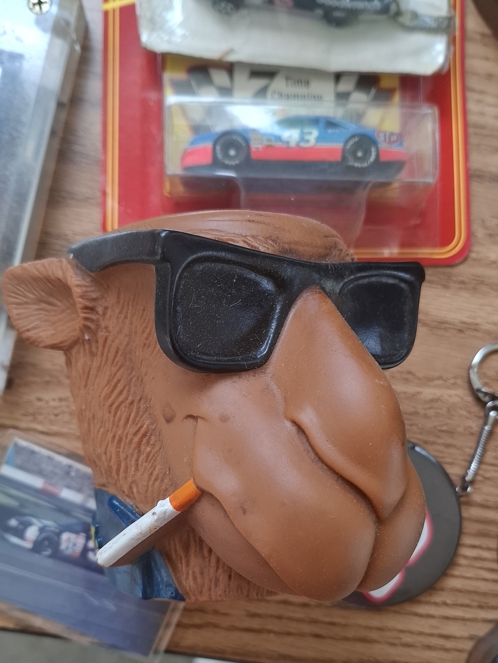 Brown Camel Head Decorative Accent with Black Sunglasses